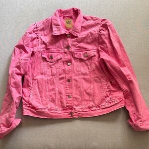 GAP Barbie Women's  Pink Jean Jacket size XL